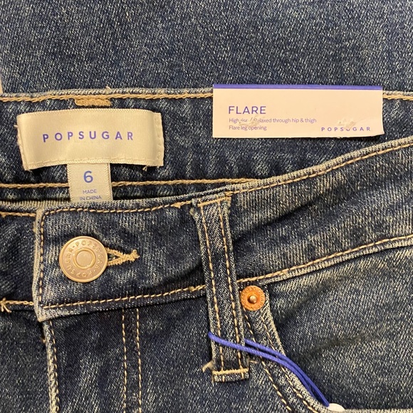 NWT POPSUGAR Kick Flare Jeans w/ Raw Bottom Hem - Picture 15 of 16